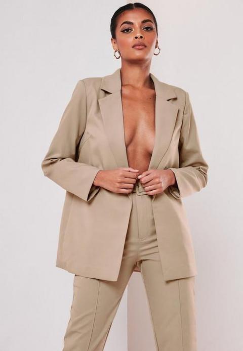 Tall Beige Co Ord Boyfriend Blazer, Beige