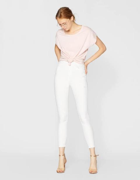 Pantaloni Super High Waist Bianco