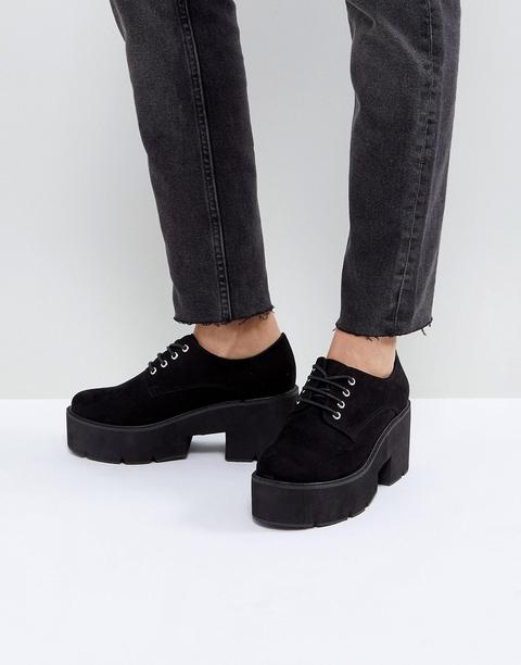 Asos Mega Chunky Lace Up Heels - Black