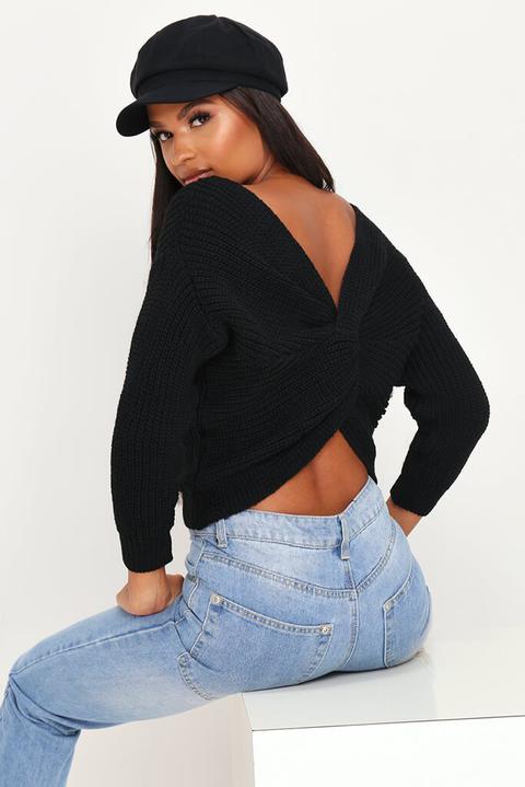 Black Twist Back Jumper