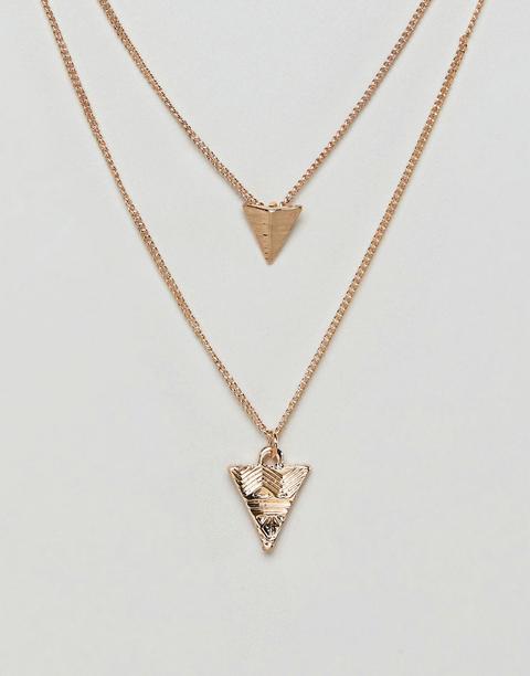 Collar De Doble Capa Con Colgantes De Flechas De Asos Design