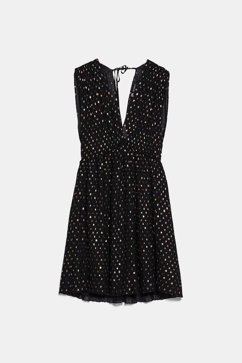 Robe Plissée À Pois