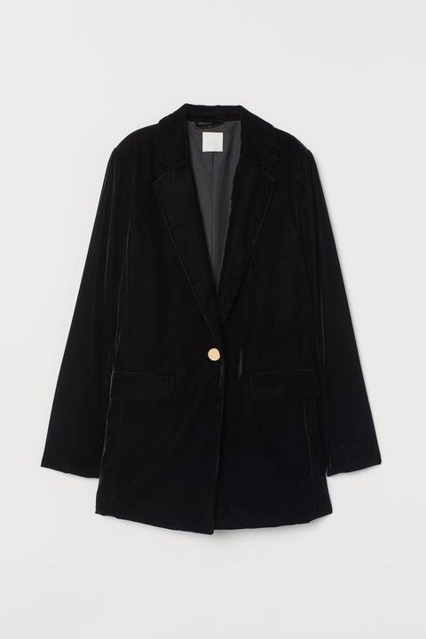 Blazer En Velours - Noir