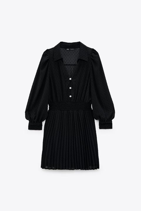 Robe En Matières Variées Avec Dentelle