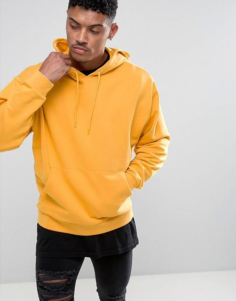 Asos - Felpa Oversize Gialla Con Cappuccio - Giallo