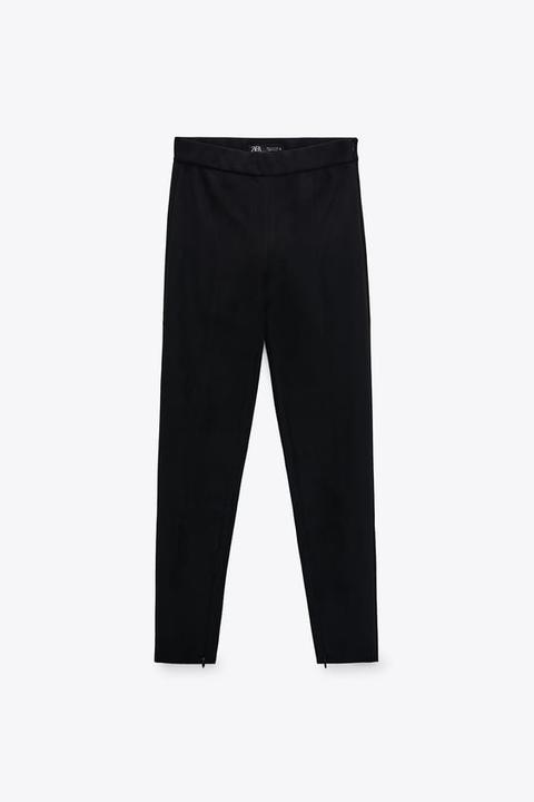 Zara faux 2024 suede pants