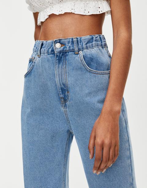 Mom Jeans With Elastic Waistband from 