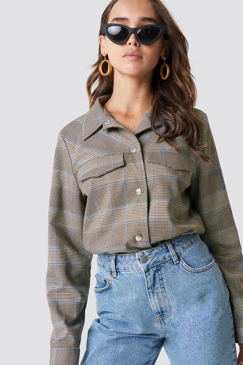 Plaid Short Jacket Mehrfarbig