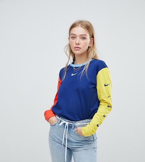 Juego De Camisetas De Manga Larga Con Logo En Colourblock Exclusivas En Asos De Nike-multicolor