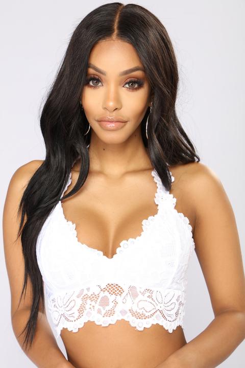 On Your Mark Bralette - White
