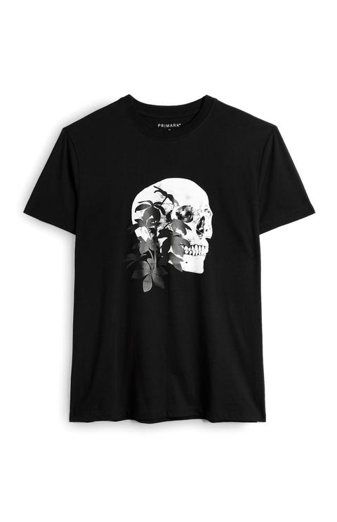 Black Skull Flower T-shirt from Primark 