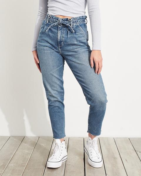 High-rise Paper-bag Mom Jeans 