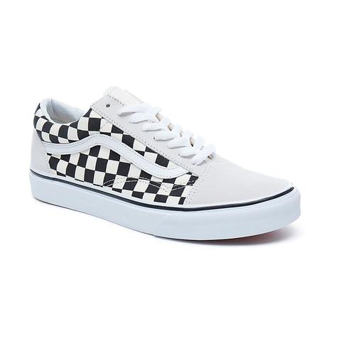 vans checkerboard old skool white & black shoes