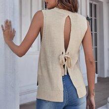 Chaleco Jersey Irregular Con Cordón Trasero