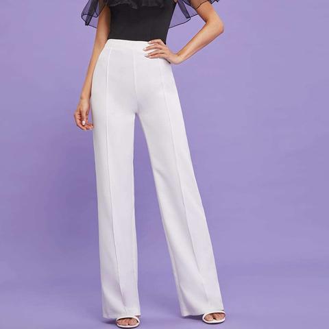 Pantalon Zippé Au Dos Droit
