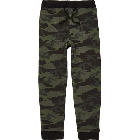 Boys Khaki Camo Print Joggers