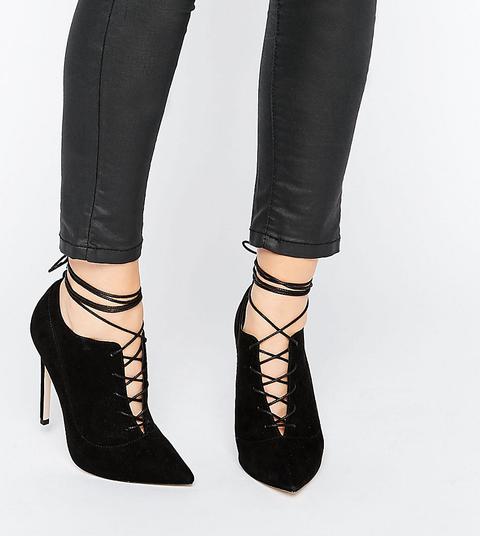 Asos - Pryce - Scarpe A Punta Stringate Con Tacco - Nero