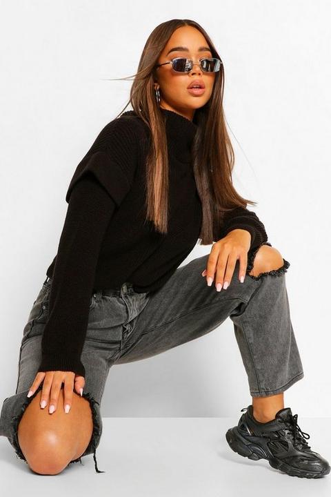 Pull À Col Roulé - Noir - S, Noir