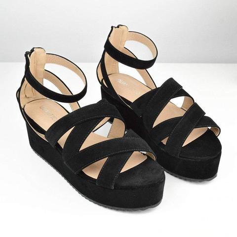 Nina - Black Platform Sandals