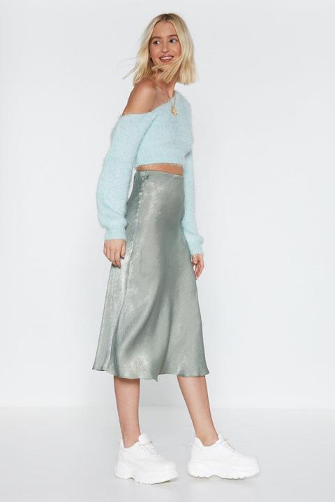 Touch By Touch Satin Midi Skirt