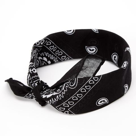 Claire's Paisley Bandana Headwrap - Black Bracelet