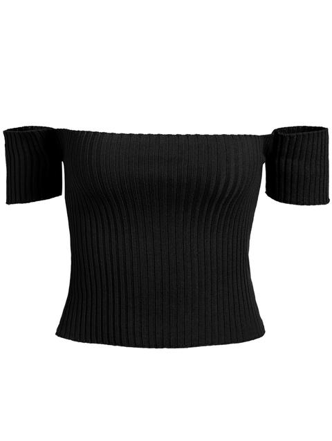 Off The Shoulder Rib Knit Bassiera