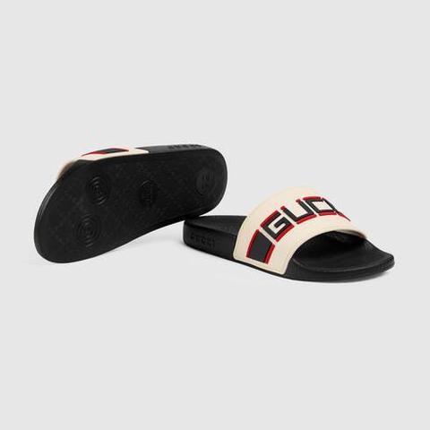 Children's Gucci Stripe Rubber Slide Sandal