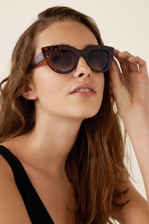 Gafas Sol Montura Efecto Carey Y Funda Rafia