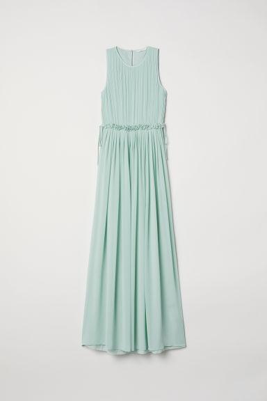 H & M - Abito Lungo In Chiffon - Verde