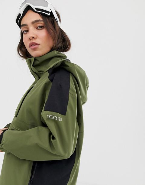 Asos 4505 - Giacca Da Snowboard Minimal Con Cuciture Completamente Nastrate - Verde