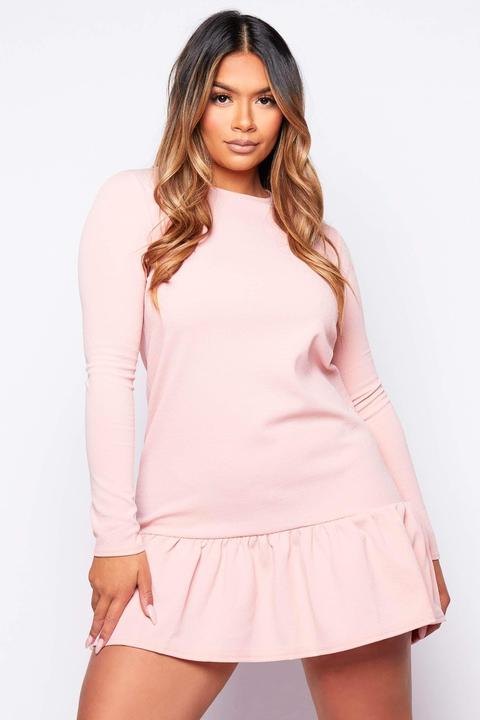 Pink Drop Hem Oversize Dress