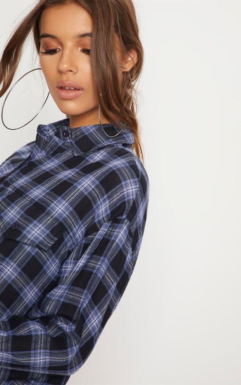 Blue Check Oversized Shirt