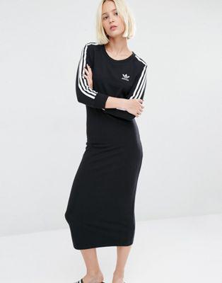 Adidas Originals - Vestito Lungo Con Tre Righe