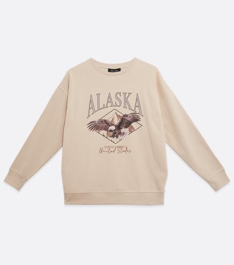 Stone Alaska Eagle Logo Sweatshirt New Look