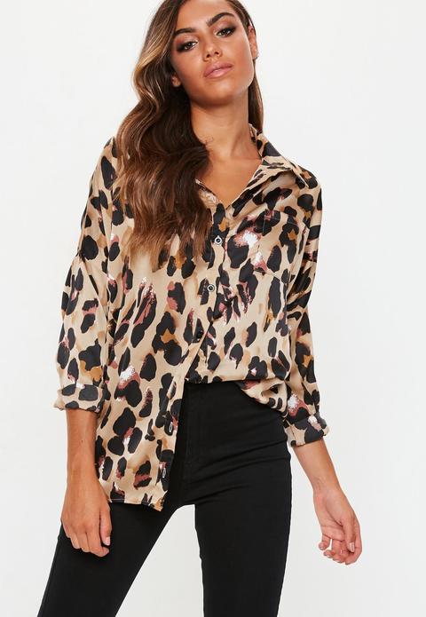 brown leopard print shirt