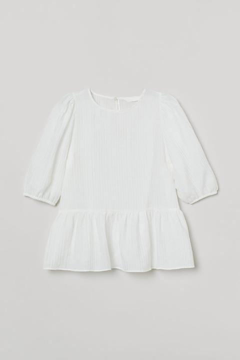 Blusa Con Peplo - Blanco