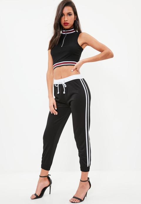 petite side stripe joggers