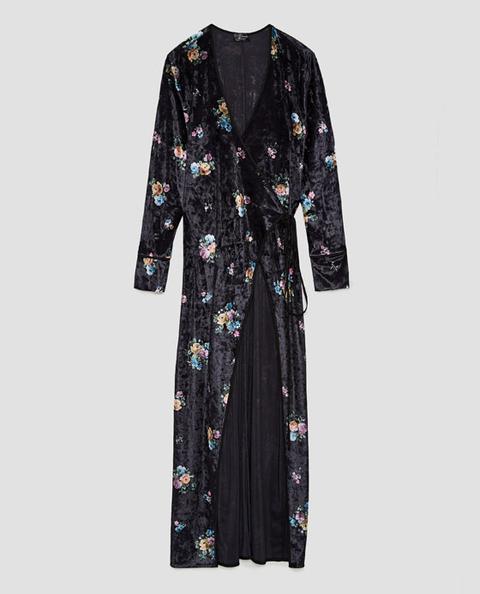 Kimono Terciopelo Flores