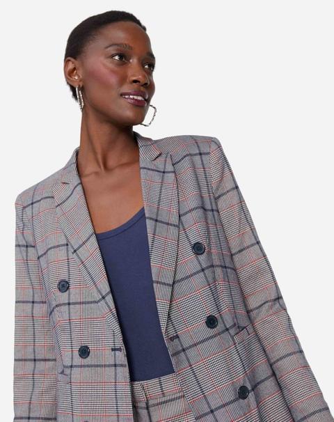 Blazer Xadrez Abotoamento