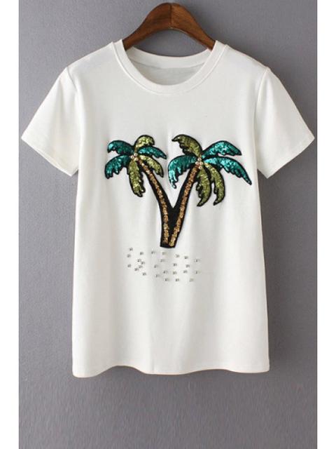 Lentejuelas Palma De Coco De La Camiseta