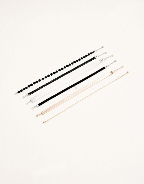 Pack 6 Chokers Metalizados