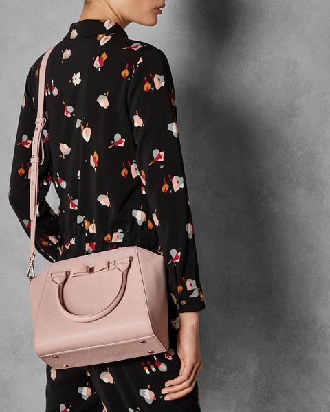ted baker bow detail leather tote