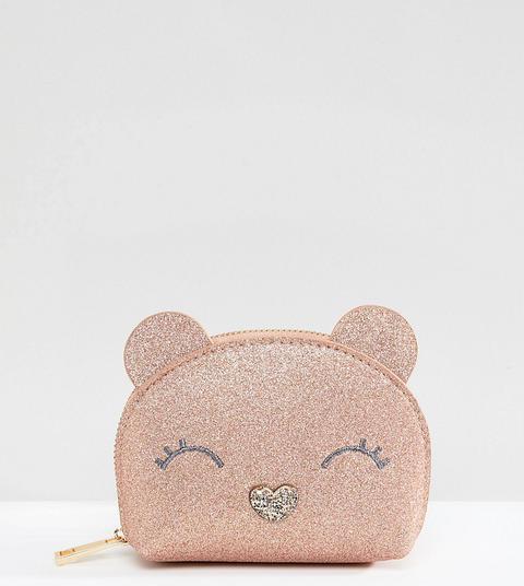 Accessorize - Gracie - Portamonete Con Orso Glitterato - Oro