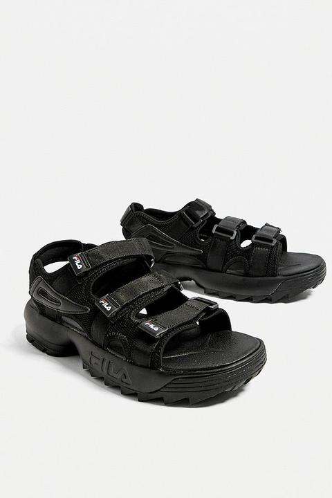 fila disruptor sandals all black