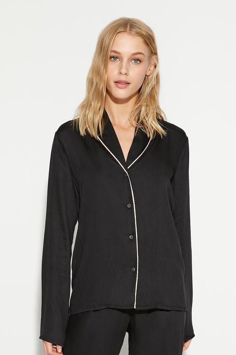 Maglia Manica Lunga In Tela Di Viscosa Soft Piping