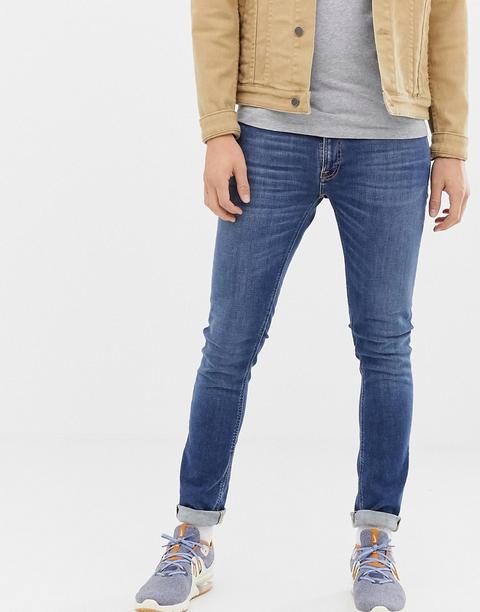 Vaqueros Ajustados Con Lavado Power Medio Auténtico Skinny Lin De Nudie Jeans Co-azul