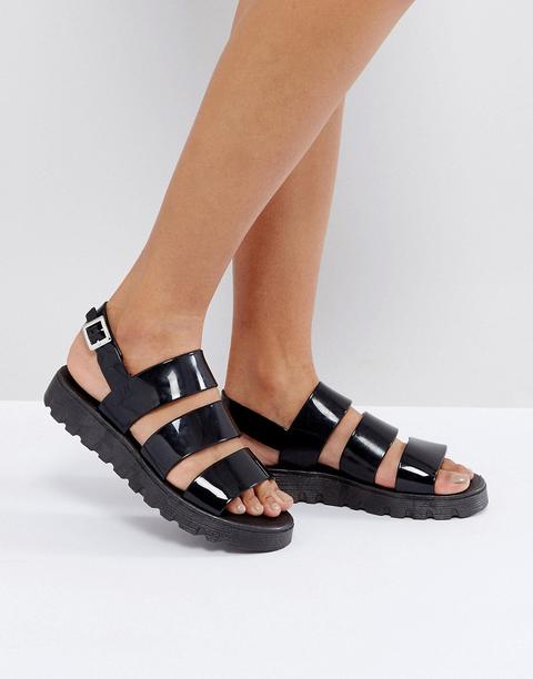 Asos - Frou - Sandali Piatti Di Gomma - Nero