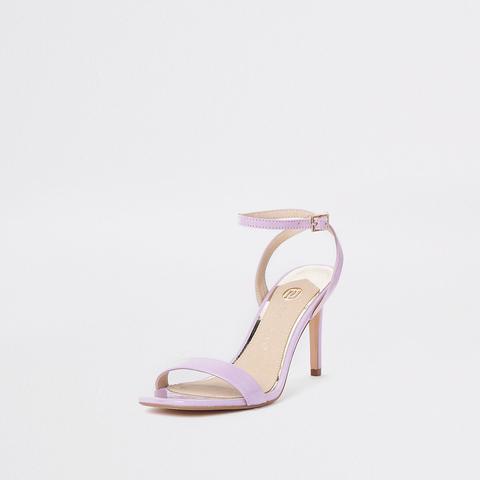 purple barely there heels