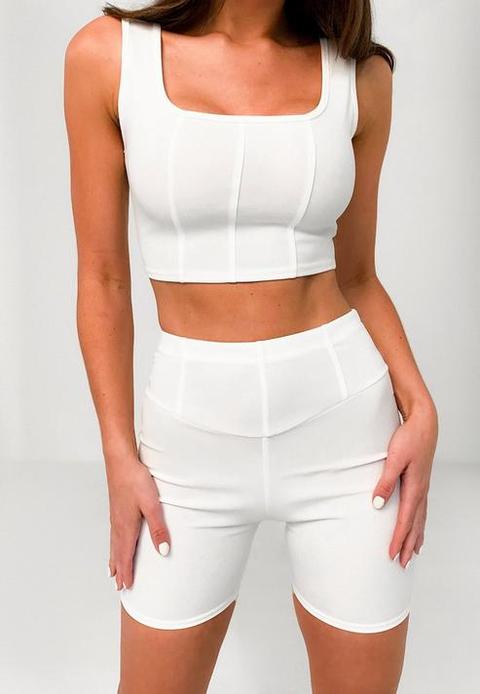 white corset crop top