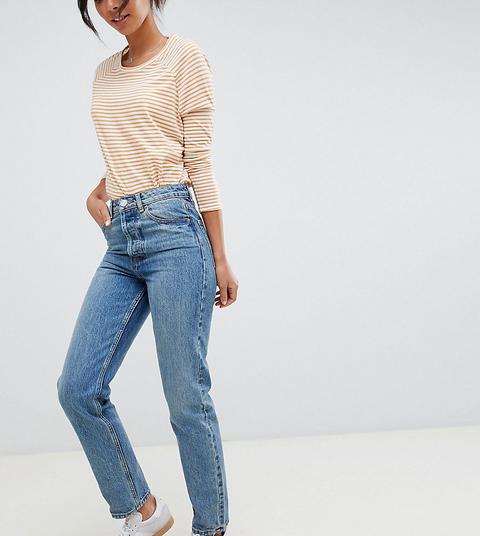 Asos Design Tall Recycled – Florence Authentic – Gerade Geschnittene Jeans In Hellblauer Stone-waschung